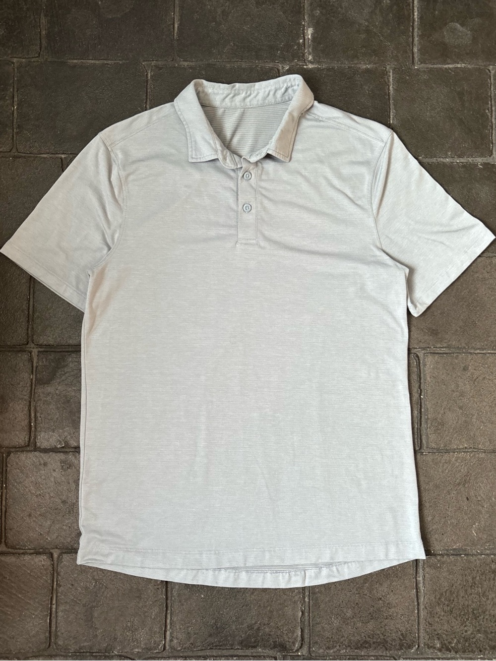 Lululemon men’s polo short sleeve light grayish/ blue size small